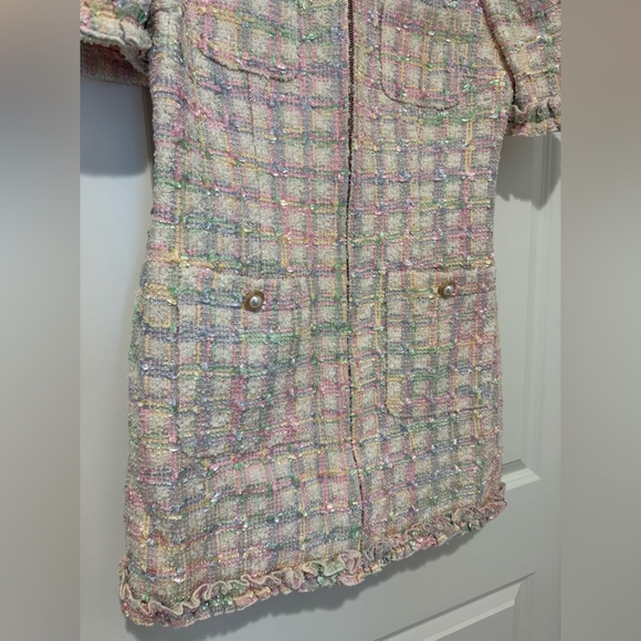 LoveShackFancy Hermosa Tweed Dress in Pink Dream - Picture 5 of 11